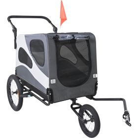 Dog Bike Trailer, Supports up to 100 lbs, 2-in-1 Pet Stroller Cart Bicycle Carrier, Easy Folding Cart Frame with Quick Release Wheels